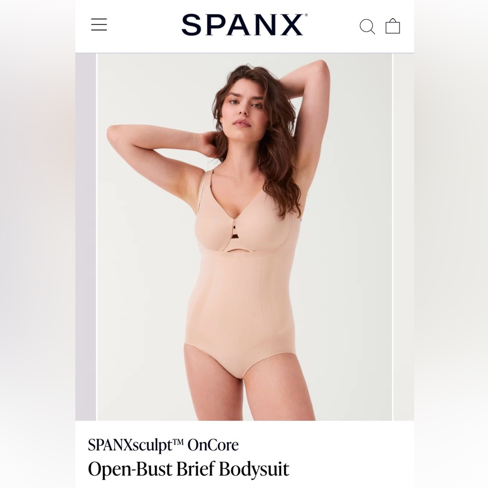 SPANXsculpt™ OnCore Open-Bust Brief Bodysuit, Size XL, Like New